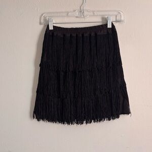 SWEET CHILI DANCE Girl’s Youth Black Heavily Fringed FLAPPER Dance Skirt Sz 16
